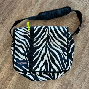 JanSport Zebra Messenger Bag With Adjustable Strap